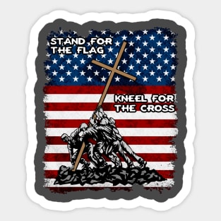 Stand For The Flag Kneel For The Cross Sticker